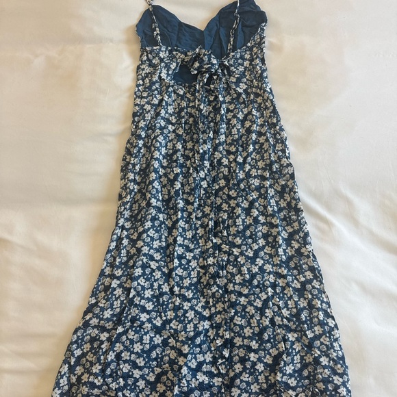 Reformation Nella Blue White Floral Spaghetti Strap Midi Dress - Picture 5 of 8